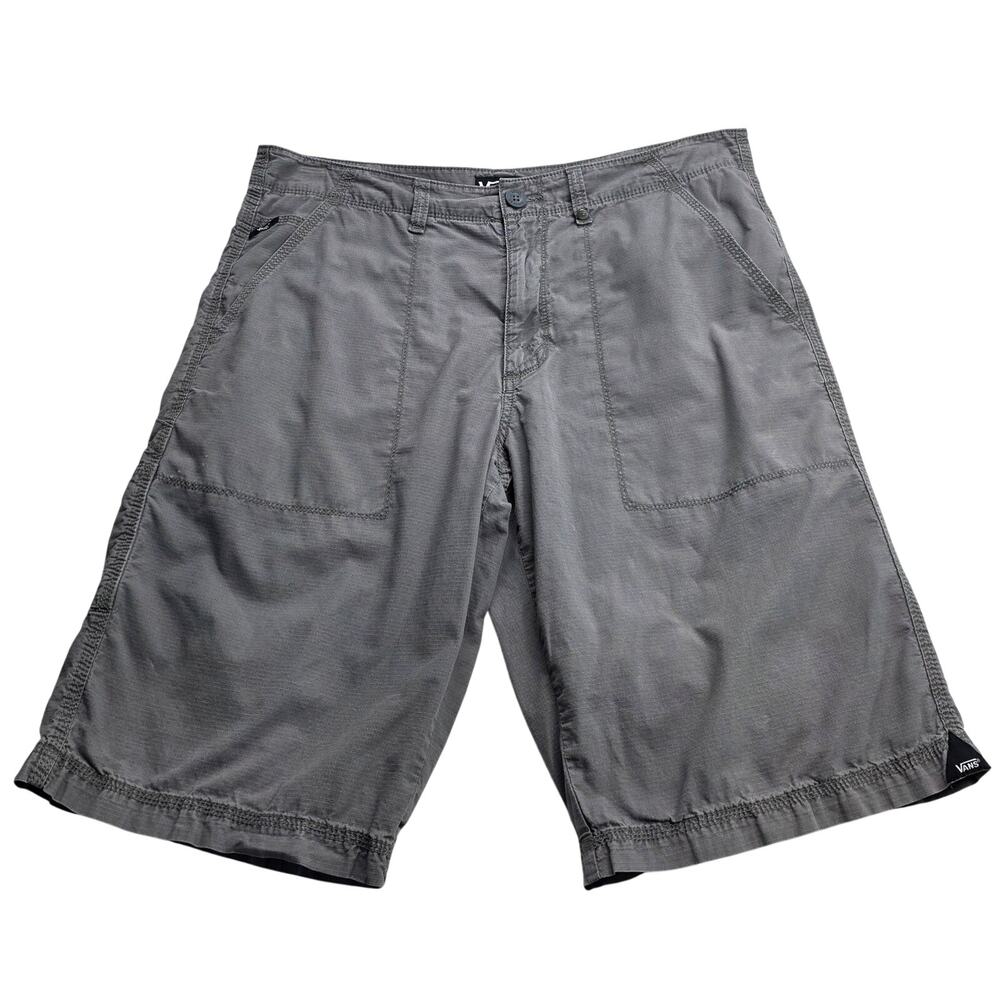 Vans Gray Cargo Shorts Mens 32 Skate Utility Ripstop Casual Streetwear